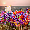 36" Multicolor Luau Ruffle Petal Flower Polyester Leis &amp;#8211; 36 Pc. Image 1
