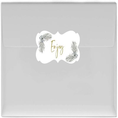 36 Snowflakes/Gray Fancy Frame  Enjoy Image 1
