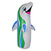 36" White and Blue Inflatable Dancing Dolphin Poolside Bop Bag Image 1