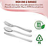 360 Pc. Shiny Metallic Silver Plastic Cutlery Combo Set - Spoons, Forks and Knives (120 Guests) Image 2