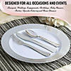 360 Pc. Shiny Metallic Silver Plastic Cutlery Combo Set - Spoons, Forks and Knives (120 Guests) Image 3
