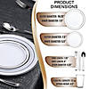 360 Pc. White with Silver Edge Rim Plastic Plastic Dinnerware Value Set for 60 Guests Image 2