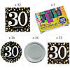 367 Pc. Sparkling Celebration 30th Birthday Tableware Kit for 24 Guests Image 1