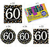 367 Pc. Sparkling Celebration 60th Birthday Tableware Kit for 24 Guests Image 1