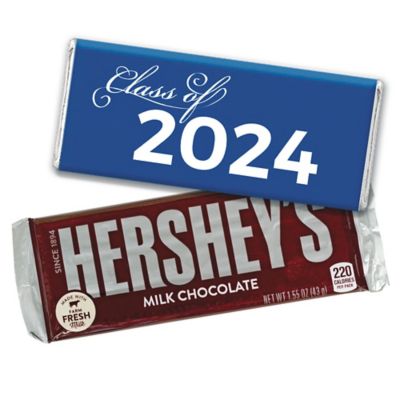 36ct Blue Graduation Candy Party Favors Class of 2024 Hershey's Chocolate Bars by Just Candy Image 1