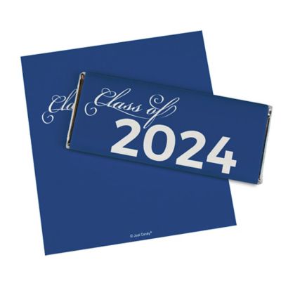 36ct Blue Graduation Candy Party Favors Class of 2024 Hershey's Chocolate Bars by Just Candy Image 1
