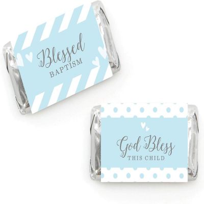 36Pcs Blue/Gray Boy Baptism Minis Labels Image 2