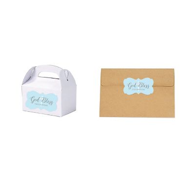 36Pcs Blue/Gray God Bless This Baptism Image 1