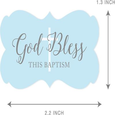 36Pcs Blue/Gray God Bless This Baptism Image 2