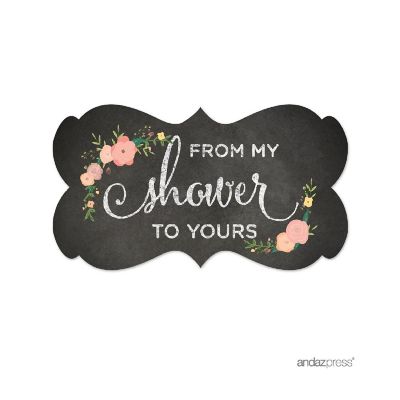 36PK Chalkboard Floral Frame Labels Image 1