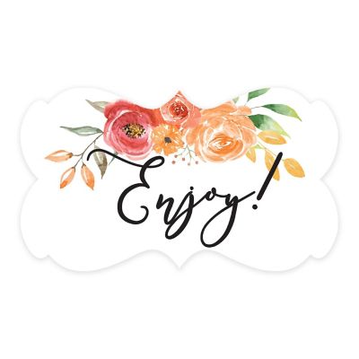 36PK Enjoy Autumn Floral Frame Labels Image 2