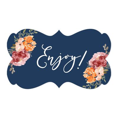 36PK Enjoy Fall Navy Fancy Frame Labels Image 2