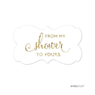 36PK From My Shower Gold Glitter Labels Image 1