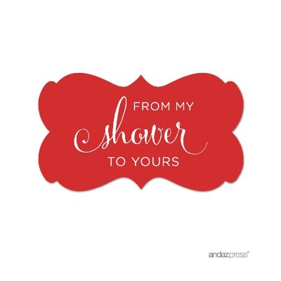 36PK From My Shower Red Frame Labels Image 1