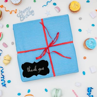 36PK Thank You Black Fancy Frame Labels Image 1