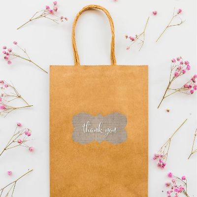 36PK Thank You Burlap Frame Labels Image 2