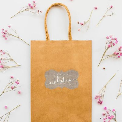 36PK Thank You Burlap Frame Labels Image 2