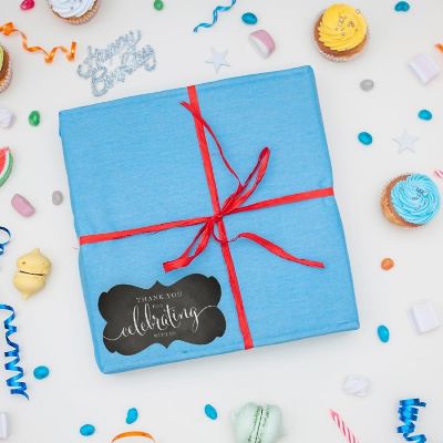 36PK Thank You Chalkboard Frame Labels Image 1