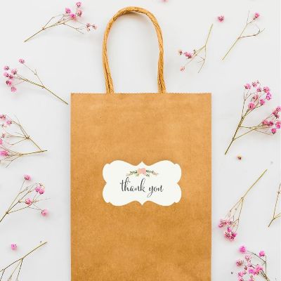 36PK Thank You Floral Frame Labels Image 2