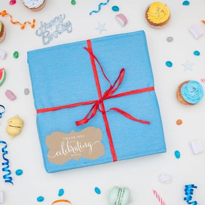 36PK Thank You Kraft Frame Labels Image 1