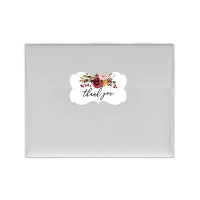 36PK Thank You Marsala Fancy Frame Label Image 1