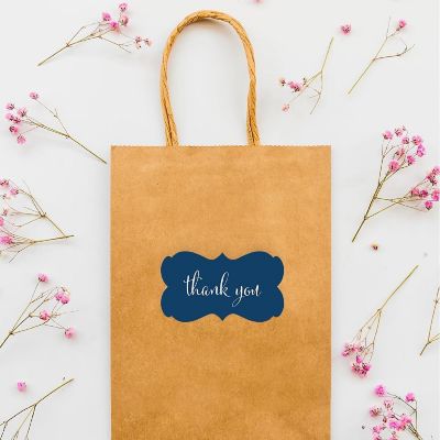36PK Thank You Navy Fancy Frame Labels Image 2