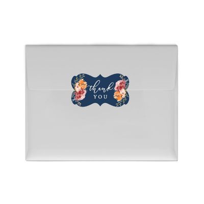 36PK Thank You Navy Fancy Frame Labels Image 1