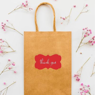 36PK Thank You Red Fancy Frame Labels Image 2