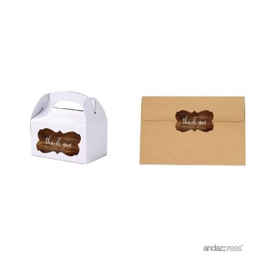 36PK Thank You Rustic Wood Frame Labels Image 1