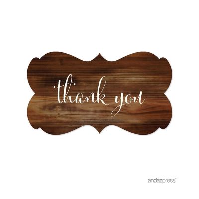 36PK Thank You Rustic Wood Frame Labels Image 2