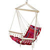 37" Pink and Red Striped Outdoor Hammock Chair with Pillow Image 2
