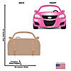 37" Pink Car Cardboard Cutout Stand-In Stand-Up Image 1
