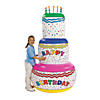 37" x 6 Ft. Jumbo Inflatable Vinyl Confetti Happy Birthday Cake Image 1