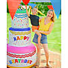 37" x 6 Ft. Jumbo Inflatable Vinyl Confetti Happy Birthday Cake Image 1