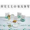 371 Pc. Eucalyptus Baby Shower Disposable Tableware Kit for 24 Guests Image 1