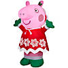 38" Airblown<sup>&#174;</sup> Blowup Inflatable Holiday Outfit Peppa Pig with Built-In Lights Christmas Outdoor Yard Decoration Image 1