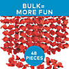 38&quot; Bulk 48 Pc. Bright Red Rose Petal Polyester Leis Image 1