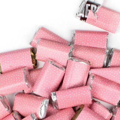 38 Pcs Pink Candy Wrapped Hershey's Miniatures in Bulk Image 1