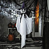39 1/4&quot; Animated Hanging Smiling Ghost with Witch Hat &amp; Black Bow Halloween Decoration Image 1