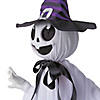 39 1/4&quot; Animated Hanging Smiling Ghost with Witch Hat &amp; Black Bow Halloween Decoration Image 3