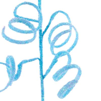 39" Iridescent Curly Hanging Spray: Soft Blue Image 1