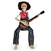 39" Skeleton Playing Banjo Animated Halloween Decoration Image 1