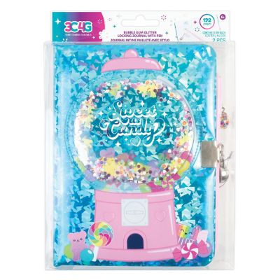 3C4G: Bubble Gum Glitter Locking Journal W/ Pen Image 1