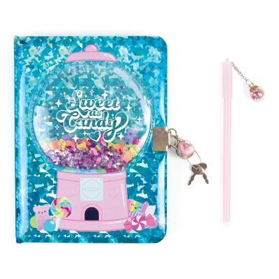 3C4G: Bubble Gum Glitter Locking Journal W/ Pen Image 1