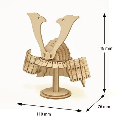 3D DIY Puzzle: Kabuto Samurai Warrior Helmet - 77pcs Image 3