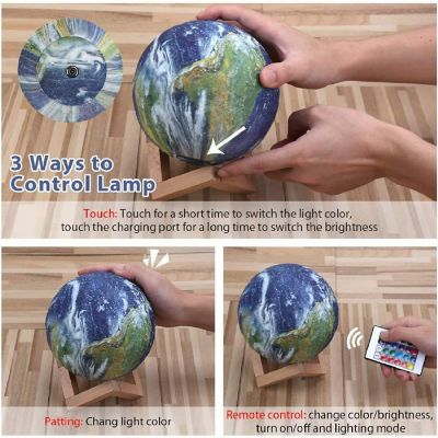 3D Earth Lamp - 15cm Image 2