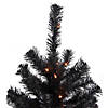3ft Pre-Lit Black Noble Spruce Artificial Halloween Tree  Orange Lights Image 1