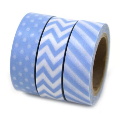 3pcs Baby Blue Washi Tape Collection Image 1