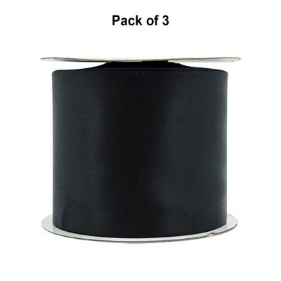 3"x 25 yards Black Single Face Satin Gift Ribbon Image 1
