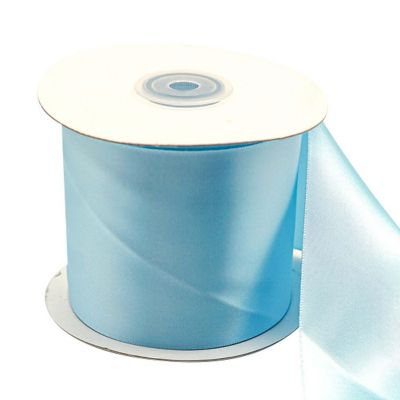 3"x 25 yards Blue Single Face Satin Gift Ribbon Image 1